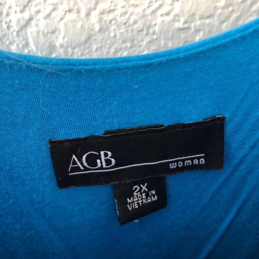 AGB Bright Sky Blue Scoop Neck Sleeveless Dress 2X - Picture 8 of 9